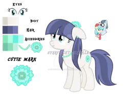 Size: 1280x1004 | Tagged: safe, artist:starflightmlp, derpibooru import, coco pommel, silver shill, oc, oc:material bio, pony, floppy ears, image, jewelry, necklace, offspring, parent:coco pommel, parent:silver shill, parents:cocoshill, pearl necklace, png, reference sheet, simple background, transparent background
