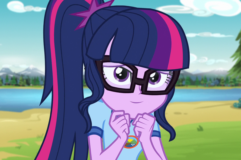 Size: 1622x1080 | Tagged: safe, derpibooru import, edit, edited screencap, editor:mycarhasamoustache, screencap, sci-twi, twilight sparkle, equestria girls, legend of everfree, camp everfree outfits, cropped, cute, image, looking at you, png, smile edit, smiling at you, solo, twiabetes