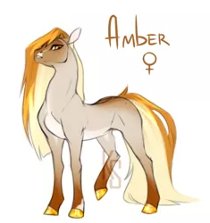 Size: 640x680 | Tagged: safe, artist:dementra369, derpibooru import, oc, earth pony, pony, amber, earth pony oc, female, image, long hair, looking at you, mare, pale belly, png, raised hoof, simple background, solo, white background