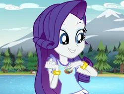 Size: 1420x1080 | Tagged: safe, derpibooru import, screencap, rarity, equestria girls, legend of everfree, camp everfree outfits, cropped, image, png, solo