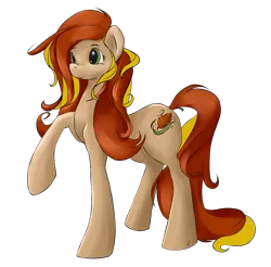 Size: 2468x2430 | Tagged: safe, artist:artbleed, derpibooru import, oc, oc:autumn breeze, unofficial characters only, earth pony, pony, earth pony oc, female, image, mare, png, raised hoof, simple background, solo, transparent background
