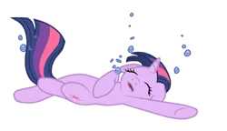 Size: 1024x591 | Tagged: semi-grimdark, artist:scinstigator, artist:scintillant-h, derpibooru import, twilight sparkle, pony, unicorn, asphyxiation, bubble, dead, drowned, drowning, female, image, mare, png, simple background, solo, transparent background, underwater, unicorn twilight