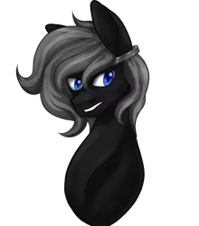 Size: 1536x1747 | Tagged: safe, artist:denali, derpibooru import, oc, oc:amber (night terror), unofficial characters only, earth pony, pony, angst, bust, circlet, circlet of cognizance, female, image, mare, png, simple background, solo, teeth, transparent background