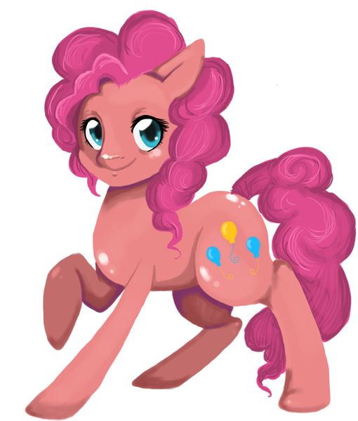 Size: 612x720 | Tagged: safe, artist:xxmurplexx, derpibooru import, pinkie pie, earth pony, pony, female, image, mare, png, raised hoof, simple background, solo, white background