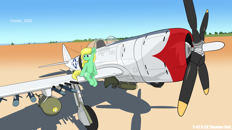 Size: 5760x3240 | Tagged: safe, artist:news_2333, derpibooru import, oc, oc:horsewhite, unofficial characters only, pegasus, pony, airport, bomb, bomber, female, fighter, gun, image, kill mark, machine gun, mare, missile, p-47, pilot, plane, png, republic p-47d-28 thunderbolt, rocket, solo, tally marks, tank (vehicle), war thunder, weapon, wings