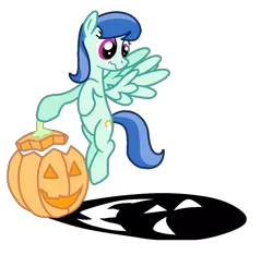 Size: 1141x1067 | Tagged: safe, artist:moonlightthegriffon, artist:nerdy-pony, derpibooru import, spring skies, pegasus, pony, background pony, base used, halloween, holiday, image, jack-o-lantern, nightmare night, png, pumpkin, scared, shadow, simple background, solo, spooky, transparent background