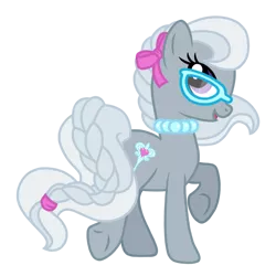 Size: 768x768 | Tagged: source needed, safe, artist:canterlotgirl, derpibooru import, silver spoon, earth pony, pony, accessories, bow, braided tail, cutie mark, female, glasses, image, jewelry, mare, necklace, older, older silver spoon, png, raised hoof, raised hooves, simple background, spoon, transparent background, vector