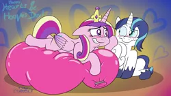 Size: 3840x2160 | Tagged: safe, artist:rupertbluefox, derpibooru import, princess cadance, shining armor, alicorn, pony, unicorn, balloon, balloon fetish, balloon sitting, blushing, cute, female, fetish, heart, heart balloon, heart eyes, hearts and hooves day, holiday, hoof on cheek, image, love, lying down, lying on balloon, male, mare, mismatched eyes, on stomach, png, prone, shining adorable, shiningcadance, shipping, sitting, stallion, straight, that pony sure does love balloons, valentine's day, wavy mouth, wingding eyes