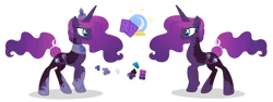 Size: 1280x480 | Tagged: safe, artist:magicuniclaws, derpibooru import, oc, oc:pythia, alicorn, pony, female, image, magical lesbian spawn, mare, offspring, parent:princess luna, parent:tempest shadow, parents:tempestluna, png, simple background, solo, transparent background