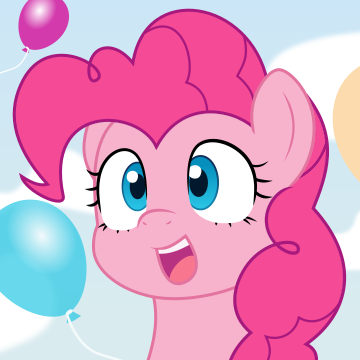 Size: 360x360 | Tagged: safe, artist:catachromatic, artist:thisponydoesnotexist, derpibooru import, machine learning generated, pinkie pie, earth pony, pony, balloon, bust, cute, derpibooru exclusive, image, neural network, png, portrait, solo, vector, vector trace