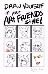 Size: 634x968 | Tagged: safe, artist:aleuoliver, derpibooru import, oc, anthro, eevee, pony, rabbit, unicorn, animal, anthro with ponies, blood, bust, clothes, horn, image, jojo's bizarre adventure, jpeg, lineart, open mouth, pokémon, smiling, unicorn oc, wnk