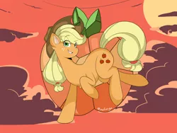 Size: 4032x3024 | Tagged: safe, artist:darkdoubloon, derpibooru import, applejack, earth pony, applejack's hat, cloud, cowboy hat, element of honesty, hat, image, jewelry, png, sky, solo, sun