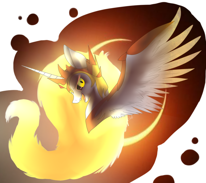 Size: 1024x911 | Tagged: safe, artist:screwchaos, derpibooru import, daybreaker, pony, rapidash, bust, evil grin, female, grin, image, mane of fire, mare, png, pokémon, portrait, simple background, smiling, solo, spread wings, transparent background, wings