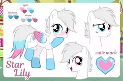 Size: 1280x852 | Tagged: safe, artist:jennieoo, derpibooru import, oc, oc:star lily, pegasus, cute, happy, image, jpeg, reference sheet, sheet, show accurate, shy, smiling, solo, sweet