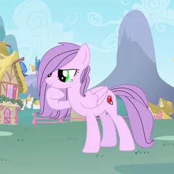 Size: 1080x1080 | Tagged: safe, artist:rxndxm.artist, derpibooru import, oc, unofficial characters only, pegasus, pony, building, eyelashes, image, jpeg, mountain, outdoors, pegasus oc, solo, thinking, wings