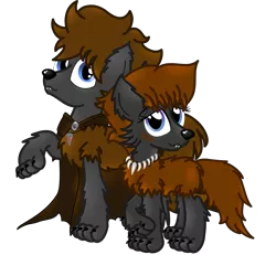 Size: 3000x2771 | Tagged: artist needed, safe, derpibooru import, oc, oc:cherokee winchester, oc:coco winchester, unofficial characters only, hybrid, pony, wolf, wolf pony, derpibooru community collaboration, 2021 community collab, high res, image, png, simple background, transparent background