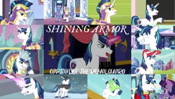 Size: 1975x1112 | Tagged: safe, derpibooru import, edit, edited screencap, editor:quoterific, screencap, bon bon, cherry cola, cherry fizzy, doctor whooves, eclair créme, jangles, north star, orion, shining armor, shooting star (character), spring melody, sprinkle medley, star gazer, sweetie drops, time turner, twilight sparkle, alicorn, pony, unicorn, a canterlot wedding, a flurry of emotions, best gift ever, equestria games (episode), games ponies play, magical mystery cure, once upon a zeppelin, sparkle's seven, the beginning of the end, the crystal empire, the crystalling, the times they are a changeling, twilight's kingdom, angry, armor, cap, crown, crystal guard, crystal guard armor, duo, element of magic, female, glowing horn, gritted teeth, hat, horn, image, jewelry, laser, magic, magic aura, male, motion sickness, open mouth, png, regalia, royal guard, running, teeth, throne room