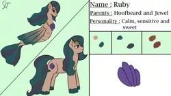 Size: 1280x720 | Tagged: safe, artist:schumette14, derpibooru import, oc, oc:ruby, mermaid, pony, comics, first design, image, interspecies offspring, jpeg, magic, offspring, parent:captain hoofbeard, parent:jewel (mermare)