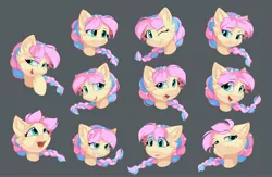 Size: 3672x2400 | Tagged: safe, artist:dreamweaverpony, derpibooru import, oc, unofficial characters only, pony, braid, expressions, image, jpeg, not fluttershy, solo