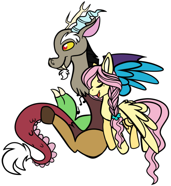 Size: 1164x1267 | Tagged: safe, artist:greyestgray, derpibooru import, discord, fluttershy, pony, cute, discoshy, discute, female, image, male, png, shipping, shyabetes, simple background, straight, transparent background
