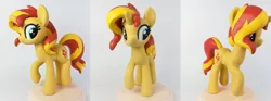 Size: 5184x1920 | Tagged: safe, artist:sparkle257, derpibooru import, sunset shimmer, pony, unicorn, craft, female, figurine, image, irl, jpeg, mare, photo, sculpture, simple background, solo, traditional art, white background