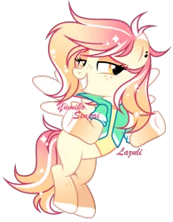 Size: 1844x2368 | Tagged: safe, artist:lazuli0209, derpibooru import, oc, unofficial characters only, pegasus, pony, bedroom eyes, clothes, commission, ear piercing, flying, freckles, grin, image, pegasus oc, piercing, png, shrug, signature, simple background, smiling, solo, transparent background, wings, ych result