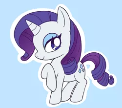 Size: 984x868 | Tagged: safe, artist:sallyzone, derpibooru import, rarity, pony, unicorn, blue background, cute, female, image, mare, png, profile, raribetes, simple background, solo