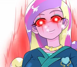 Size: 1480x1280 | Tagged: safe, artist:batipin, derpibooru import, princess cadance, equestria girls, aura, dean cadance, glowing eyes, image, jewelry, jpeg, necklace, princess of love