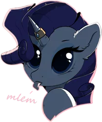 Size: 932x1116 | Tagged: safe, artist:kebchach, derpibooru import, edit, rarity, pony, unicorn, backlighting, bust, cute, ear fluff, explicit source, female, horn, horn ring, image, jewelry, licking, looking at you, mare, mlem, png, raised hoof, raribetes, ring, sfw edit, silly, silly pony, simple background, solo, starry eyes, text, tongue out, transparent background, wingding eyes