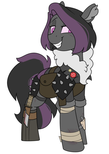 Size: 1100x1550 | Tagged: safe, artist:crimmharmony, derpibooru import, oc, oc:mimicry, unofficial characters only, original species, fallout equestria, female, image, png, purple changeling, simple background, solo, transparent background