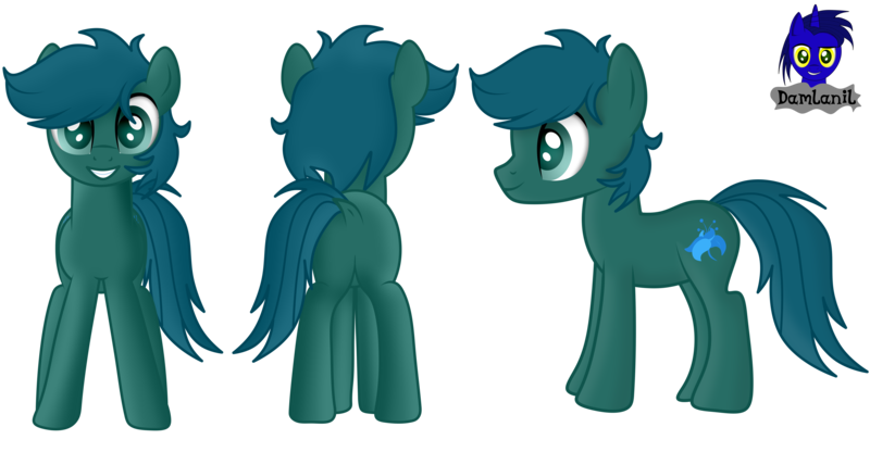 Size: 7980x4154 | Tagged: safe, artist:damlanil, derpibooru import, oc, oc:poison trail, unofficial characters only, earth pony, pony, absurd resolution, butt, colored pupils, commission, cute, dock, featureless crotch, happy, image, looking at you, male, plot, png, show accurate, simple background, smiling, solo, stallion, transparent background, vector