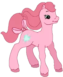 Size: 271x329 | Tagged: safe, artist:muhammad yunus, derpibooru import, ponified, earth pony, pony, aelita schaeffer, base used, bow, code lyoko, crossover, g2, green eyes, image, pink body, pink hair, png, simple background, solo, tail bow, transparent background
