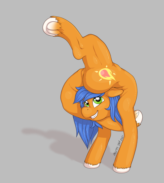 Size: 3180x3543 | Tagged: safe, artist:pepperoach, derpibooru import, oc, oc:fire light, earth pony, backbend, contortion, contortionist, female, flexible, image, png