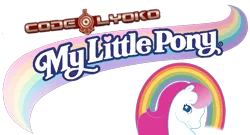 Size: 777x421 | Tagged: safe, artist:muhammad yunus, derpibooru import, ponified, earth pony, pony, code lyoko, crossover, cute, g2, heart, image, logo, looking at you, my little pony, my little pony logo, png, rainbow, simple background, smiling, solo, transparent background