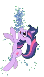 Size: 929x1597 | Tagged: semi-grimdark, artist:scinstigator, artist:scintillant-h, derpibooru import, twilight sparkle, pony, unicorn, asphyxiation, bubble, drowning, female, image, mare, png, simple background, solo, transparent background, underwater, unicorn twilight