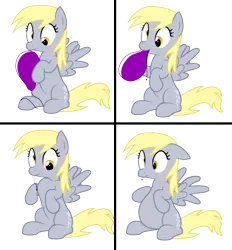 Size: 7571x8153 | Tagged: safe, artist:blue-vector, derpibooru import, derpy hooves, pegasus, balloon, cute, derpabetes, derpy being derpy, image, inflation, neck bulge, object stuffing, object vore, png, solo, spread wings, wings