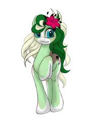 Size: 3000x4000 | Tagged: safe, artist:miniferu, derpibooru import, oc, oc:panama palm, unofficial characters only, earth pony, pony, derpibooru community collaboration, 2021 community collab, female, flower, flower in hair, high res, image, mare, png, simple background, solo, transparent background