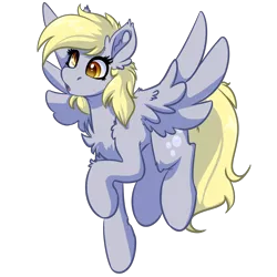 Size: 4000x4000 | Tagged: safe, artist:witchtaunter, derpibooru import, derpy hooves, pegasus, pony, chest fluff, ear fluff, female, image, png, simple background, solo, transparent background