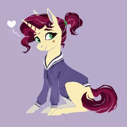 Size: 1200x1200 | Tagged: safe, artist:notfractal, artist:weird--fish, derpibooru import, oc, oc:mulberry merlot, unofficial characters only, pony, unicorn, heart, image, jpeg, solo