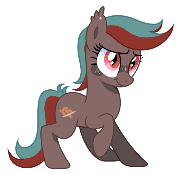 Size: 2107x2071 | Tagged: safe, artist:vizirka, derpibooru import, oc, oc:littleknot, unofficial characters only, bat pony, pony, wingless bat pony, bat pony oc, bat wings, blushing, cutie mark, ear piercing, image, lifted leg, piercing, png, simple background, slit pupils, solo, transparent background, wingless, wings