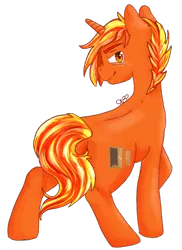 Size: 1365x1871 | Tagged: artist needed, safe, derpibooru import, oc, oc:fire star, unofficial characters only, pony, unicorn, fullbody, image, looking at you, looking back, male, png, raised hoof, simple background, solo, stallion, transparent background