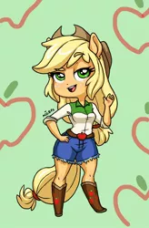 Size: 1352x2058 | Tagged: safe, artist:ameliacostanza, derpibooru import, applejack, equestria girls, boots, clothes, cowboy boots, cowboy hat, cowgirl, cute, female, freckles, hat, image, jackabetes, jpeg, lidded eyes, open mouth, ponied up, shoes, solo, stetson