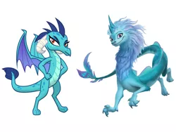 Size: 1706x1280 | Tagged: safe, derpibooru import, princess ember, dragon, crossover, disney, dragoness, female, image, jpeg, looking at you, raya and the last dragon, simple background, sisu, white background