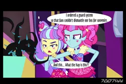 Size: 1288x858 | Tagged: safe, derpibooru import, edit, edited screencap, editor:teren rogriss, screencap, kiwi lollipop, supernova zap, equestria girls, equestria girls series, princess twilight sparkle (episode), sunset's backstage pass!, spoiler:eqg series (season 2), black vine, female, image, jpeg, k-lo, plunder seeds, postcrush, su-z, vine