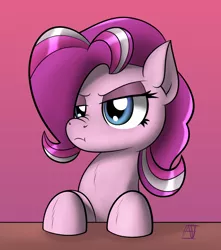 Size: 1690x1910 | Tagged: safe, artist:naen, derpibooru import, pinkie pie, starlight glimmer, earth pony, pony, female, fusion, image, mare, png, scrunchy face, simple background, solo