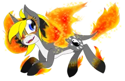 Size: 2800x1800 | Tagged: safe, artist:juliet-gwolf18, derpibooru import, oc, oc:juliet, unofficial characters only, alicorn, pony, alicorn oc, eyelashes, female, fire, horn, image, leonine tail, mare, one eye closed, png, simple background, solo, transparent background, wings, wink
