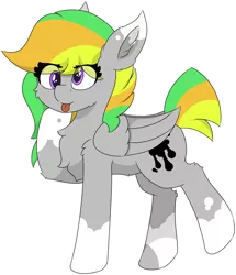 Size: 5309x6159 | Tagged: safe, artist:skylarpalette, derpibooru import, oc, oc:odd inks, unofficial characters only, pegasus, pony, :p, cheek fluff, chest fluff, cute, derp, ear fluff, eye clipping through hair, female, fluffy, happy, image, mare, pegasus oc, pegasus wings, png, raised leg, silly, simple background, simple shading, smiling, tongue out, transparent background, wings