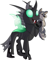 Size: 1175x1456 | Tagged: safe, artist:racingwolf, derpibooru import, oc, oc:scy, unofficial characters only, changeling, derpibooru community collaboration, 2021 community collab, green changeling, image, plushie, png, ponysona, simple background, solo, transparent background