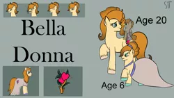 Size: 1280x720 | Tagged: safe, artist:schumette14, derpibooru import, oc, oc:bella donna, earth pony, beauty, image, jpeg, next generation, offspring, parent:cheese sandwich, parent:lily lace, parents:cheeesely, parents:cheeselace, parents:lilysandwich, redesign, reference, story included, young mother