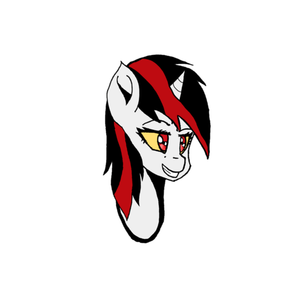 Size: 869x869 | Tagged: safe, artist:artevi, derpibooru import, oc, oc:blackjack, unofficial characters only, pony, unicorn, fallout equestria, fallout equestria: project horizons, bust, fanfic art, glowing eyes, image, png, simple background, solo, transparent background, yellow sclera